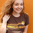 Load image into Gallery viewer, Waveslider Retro Womens T-Shirt Brown